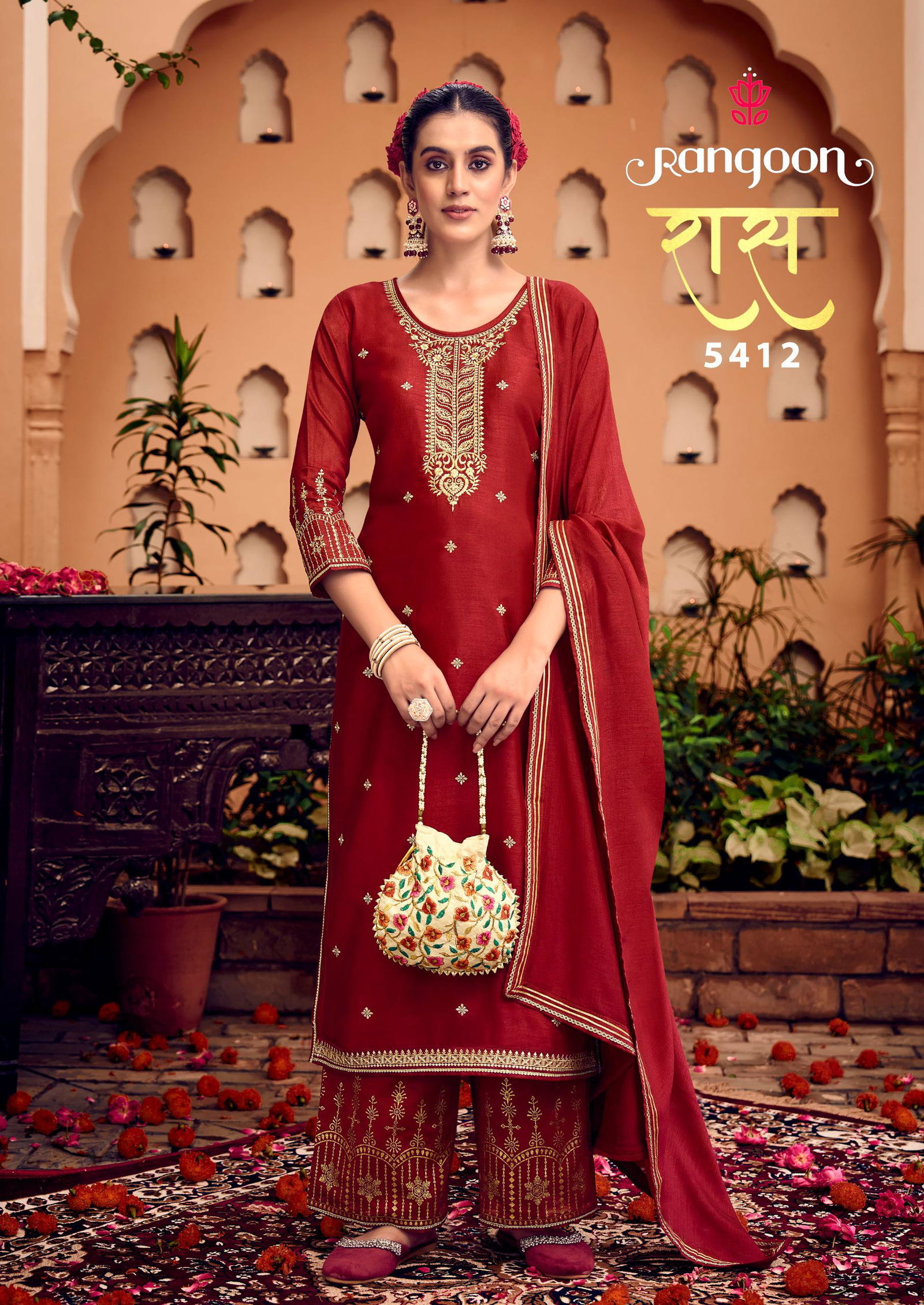 Ras By Rangoon Heavy Work Silk Designer Readymade Suits Suppliers In India
